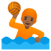 🤽🏾 person playing water polo: medium-dark skin tone display on Google